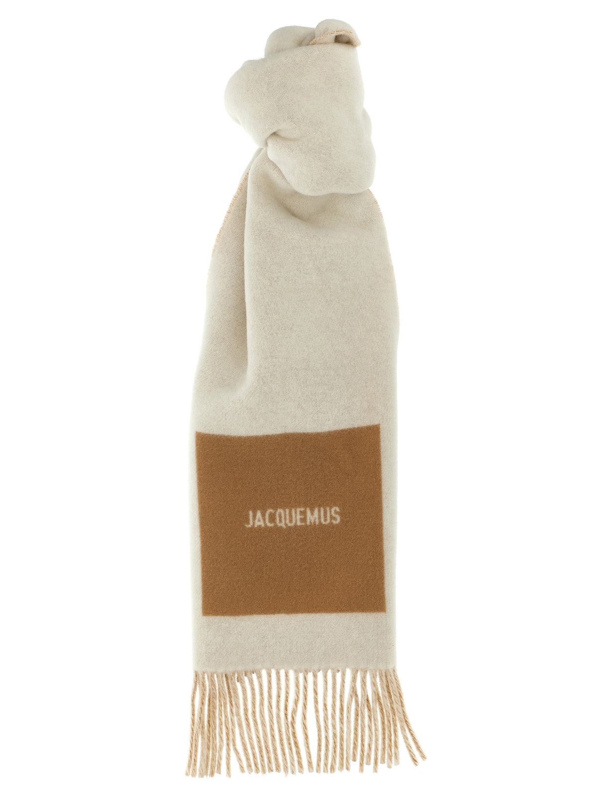 Écharpe Jacquemus homme Rond Carré en laine vierge beige – JA315430BM