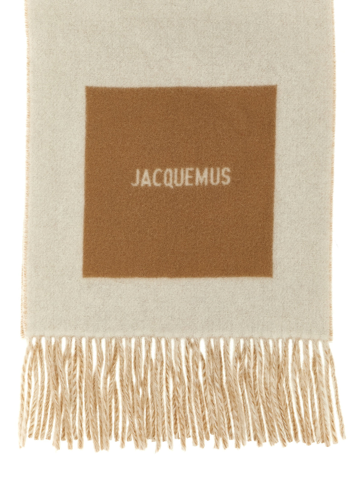 Écharpe Jacquemus homme Rond Carré en laine vierge beige – JA315430BM