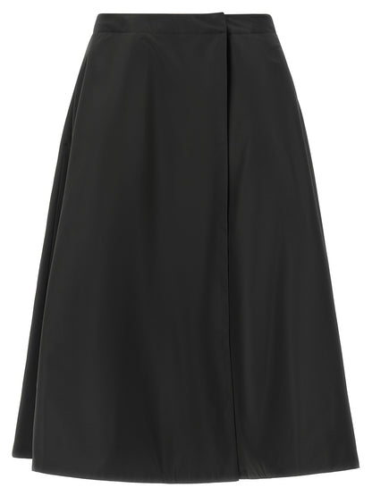 Moncler Black Polyester Midi Skirt
