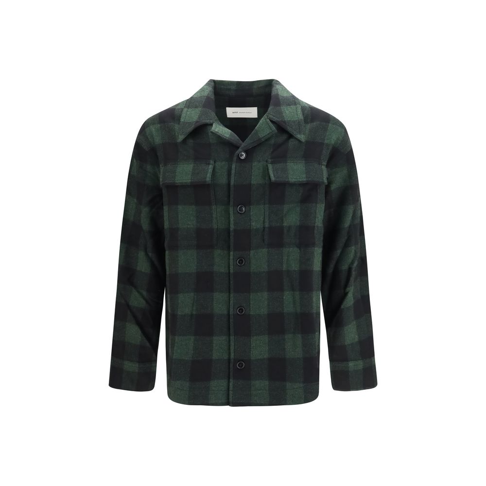 Ami Paris Bicolor Wool Oves Aries Full-Length Jacket