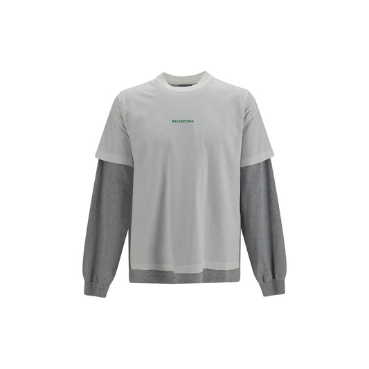 Balenciaga White Cotton Long Sleeve T-Shirt