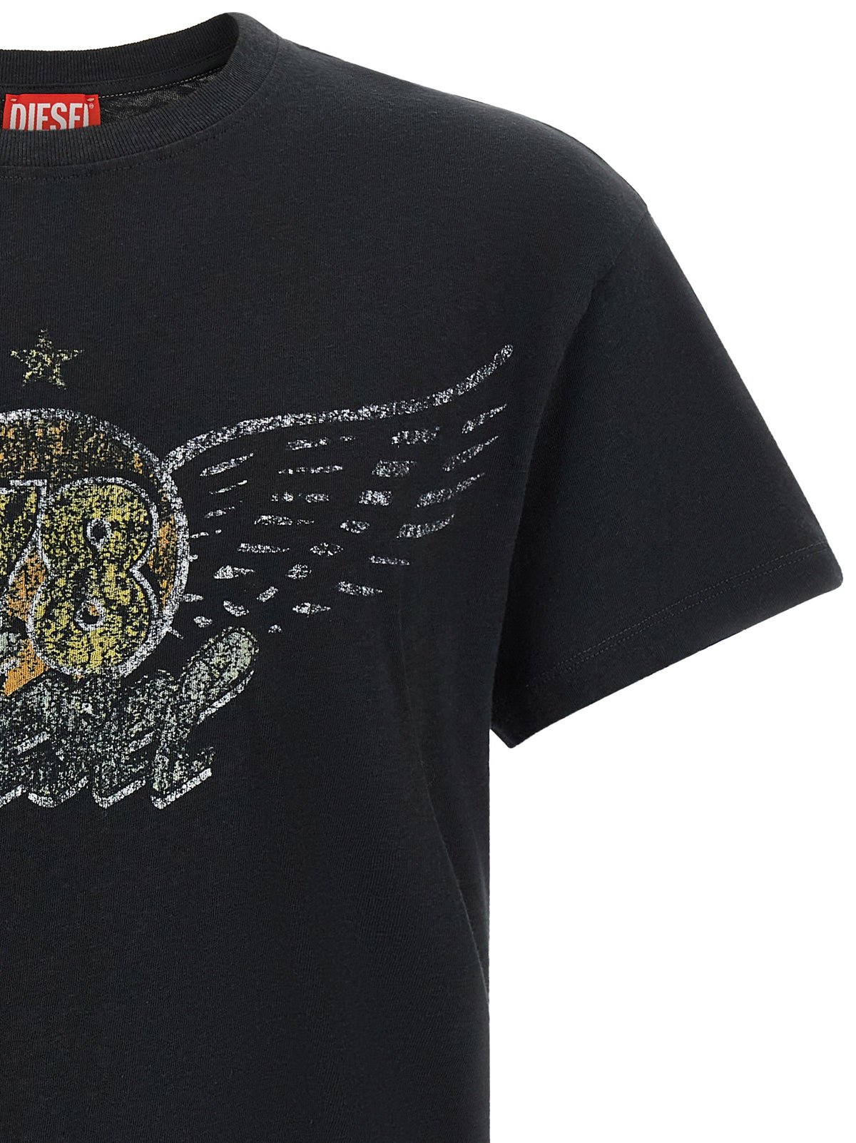 T-shirt Diesel T-Gerio-A en coton et chanvre noir – DI-343511
