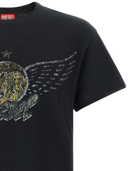 T-shirt Diesel T-Gerio-A en coton et chanvre noir – DI-343511