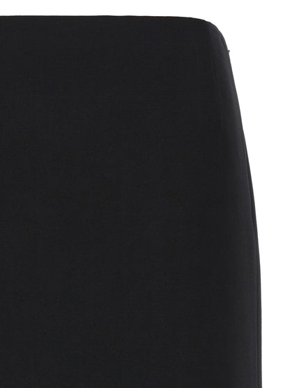Fendi Black Wool Midi Skirt