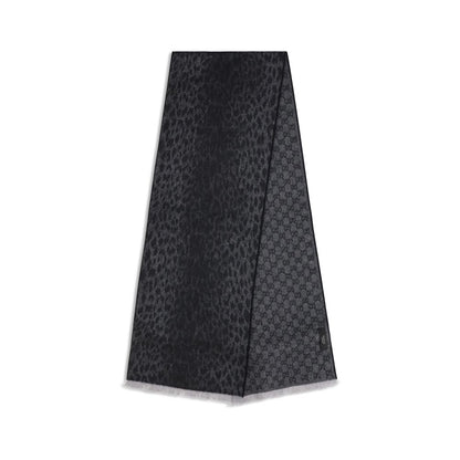 Écharpe Gucci femme en laine mérinos grise – GUA005HK3G2001360BB