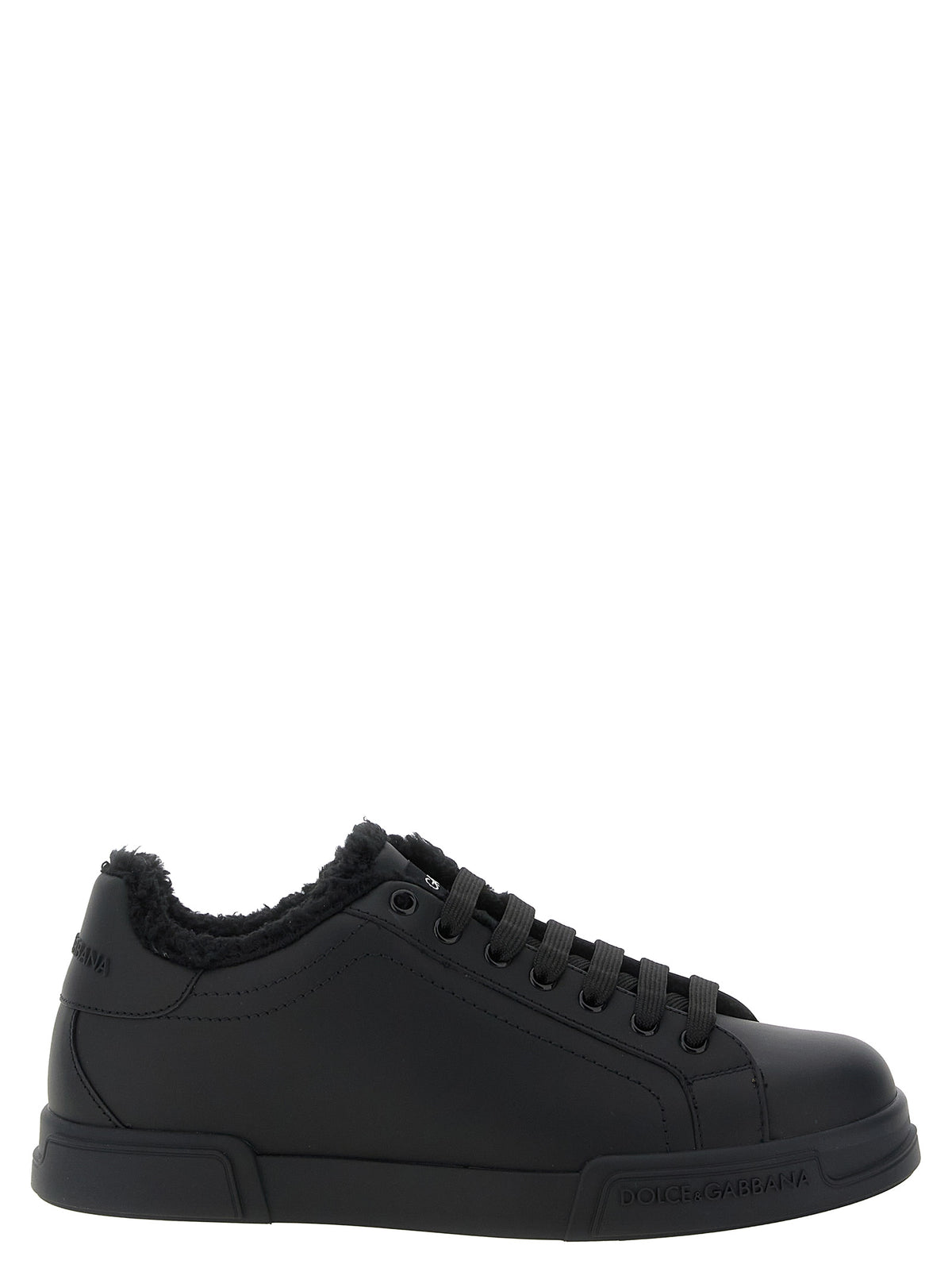 Baskets Dolce & Gabbana homme Portofino Light en cuir de veau noir – DO-343466