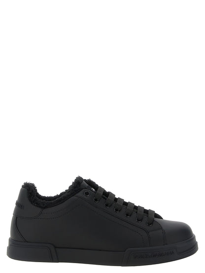 Baskets Dolce & Gabbana homme Portofino Light en cuir de veau noir – DO-343466