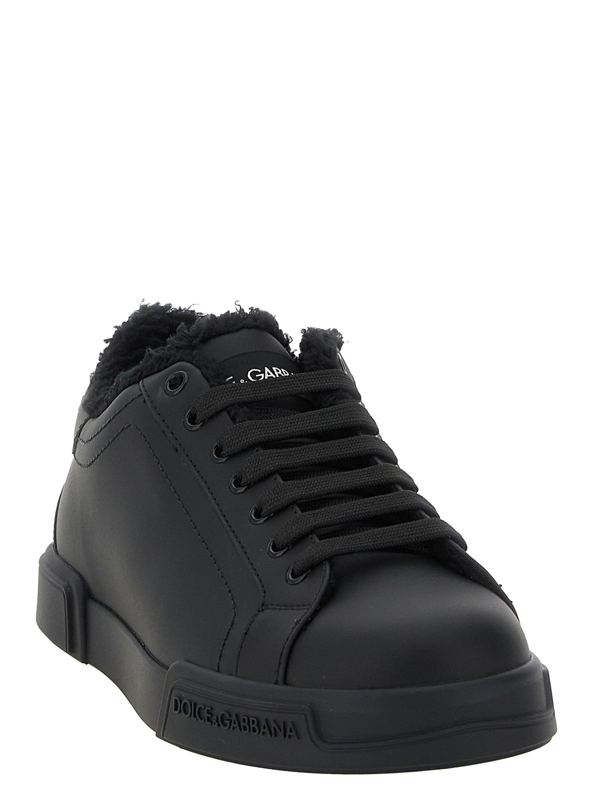 Baskets Dolce & Gabbana homme Portofino Light en cuir de veau noir – DO-343466