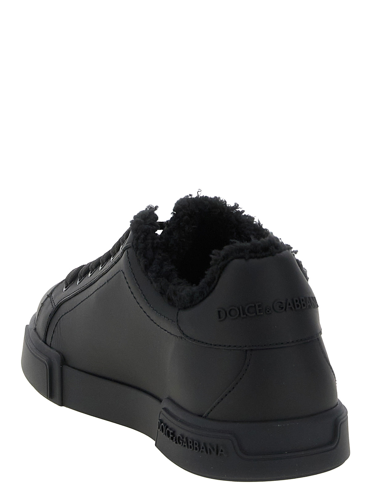 Baskets Dolce & Gabbana homme Portofino Light en cuir de veau noir – DO-343466