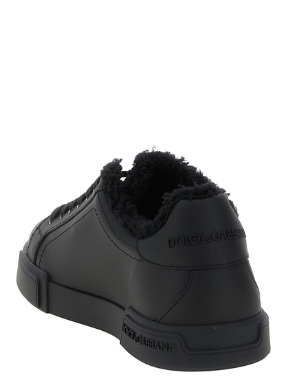 Baskets Dolce & Gabbana homme Portofino Light en cuir de veau noir – DO-343466