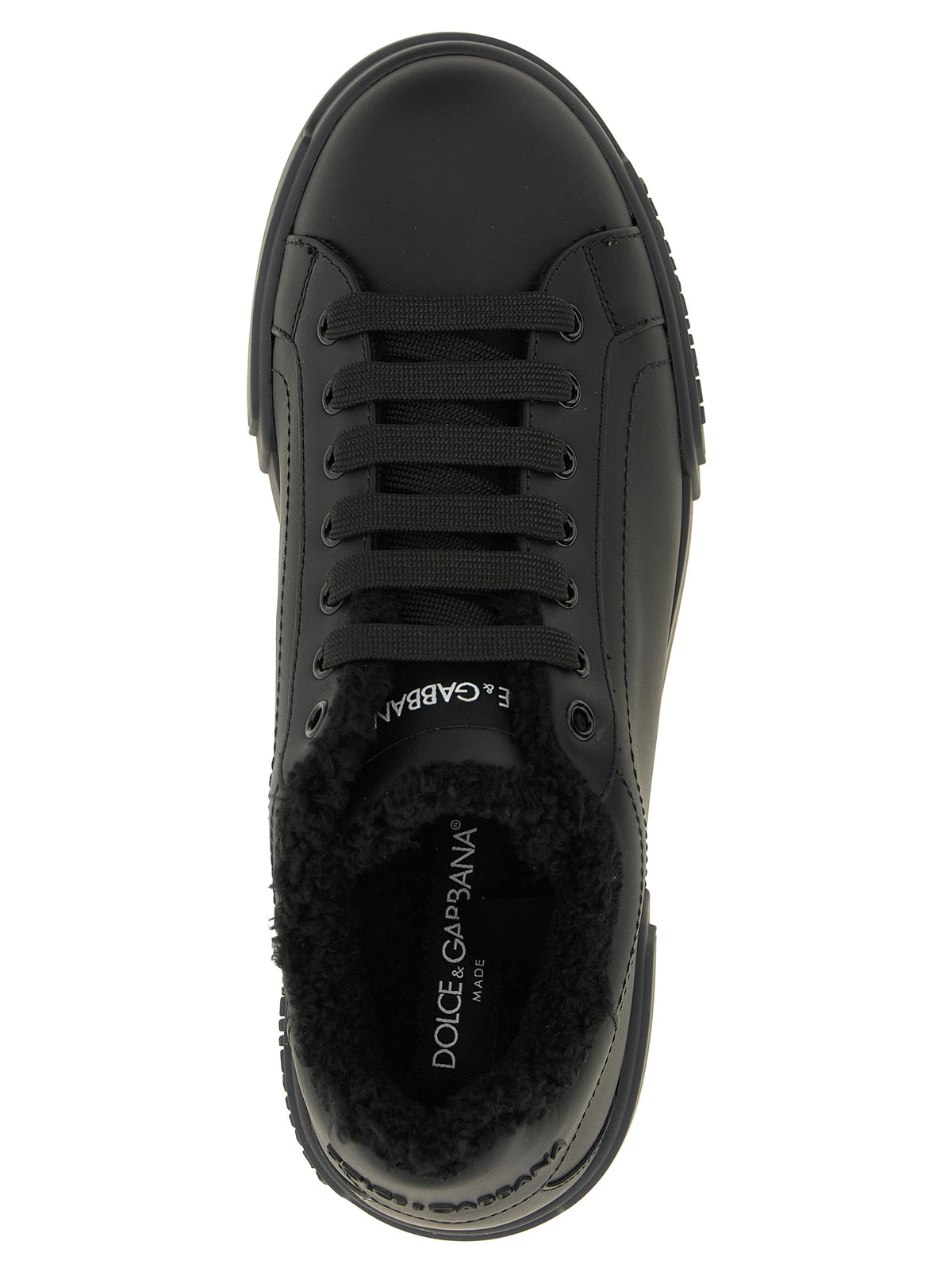 Baskets Dolce & Gabbana homme Portofino Light en cuir de veau noir – DO-343466