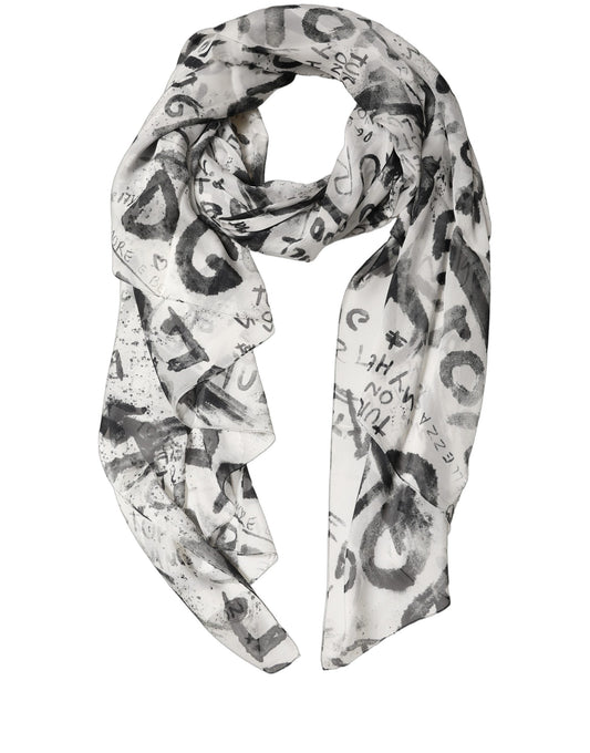 Étole Dolce & Gabbana femme en soie blanche à imprimé graffiti – MS7555
