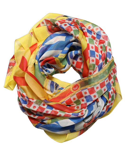 Étole Dolce & Gabbana femme Carretto en soie multicolore – MS7595