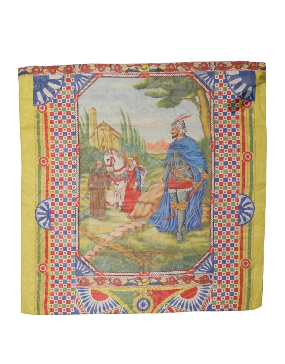 Foulard Dolce & Gabbana femme Carretto en soie multicolore – MS7602#1