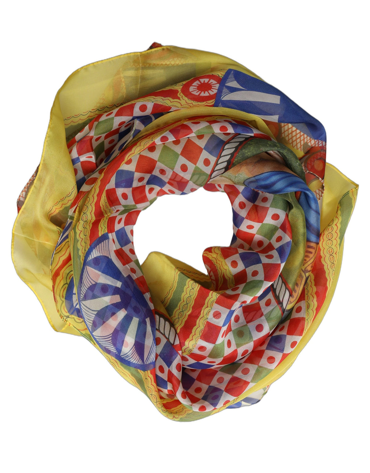 Foulard Dolce & Gabbana femme Carretto en soie multicolore – MS7602#1