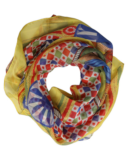 Foulard Dolce & Gabbana femme Carretto en soie multicolore – MS7602#1
