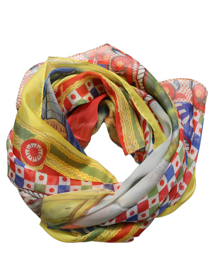 Foulard Dolce & Gabbana femme Carretto en soie multicolore – MS7602#1