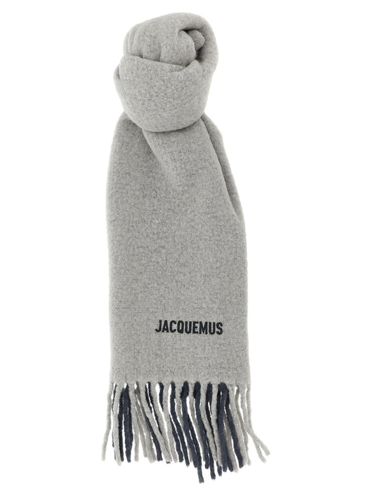 Écharpe Jacquemus homme Moisson en laine d'alpaga grise – JA318566BM