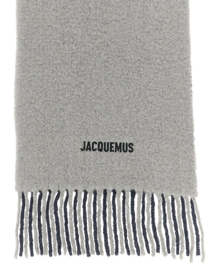Écharpe Jacquemus homme Moisson en laine d'alpaga grise – JA318566BM