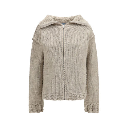 Prada Gray Wool Oves Aries Cardigan