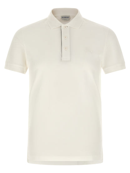 Burberry White Cotton Polo Shirt