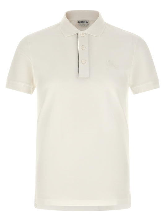 Burberry White Cotton Polo Shirt