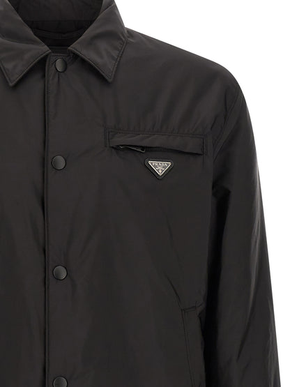Prada Black Recycled Polyamide Full-Length Jacket