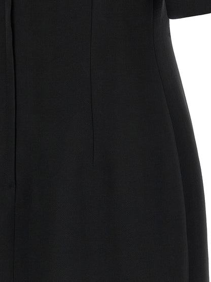 Dolce & Gabbana Black Virgin Wool Midi Dress