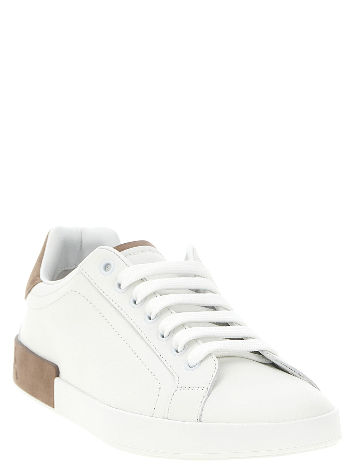 Baskets Dolce & Gabbana homme Portofino en cuir de veau beige – DO-343950