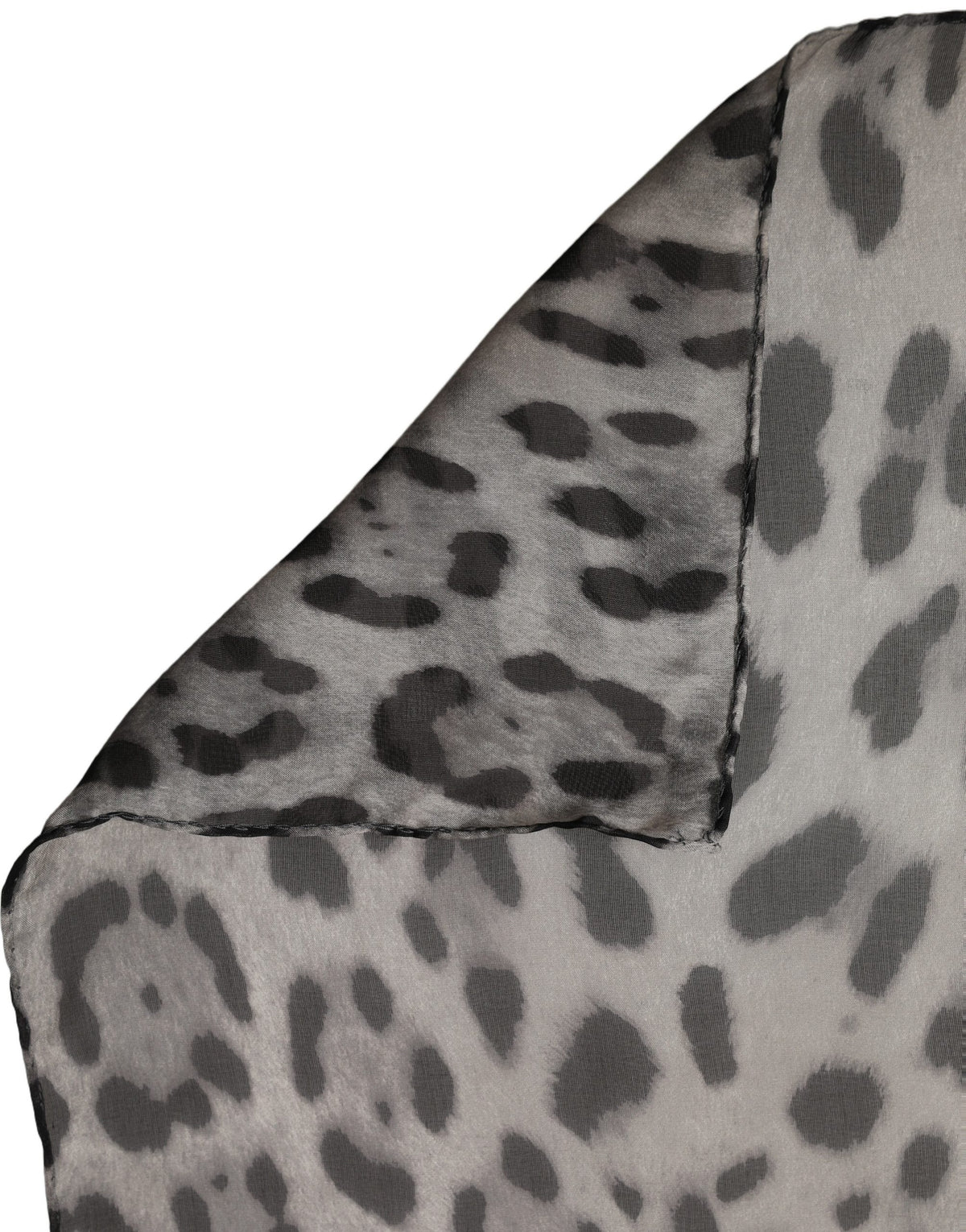 Foulard Dolce & Gabbana femme en soie gris et noir à imprimé léopard – MS7695