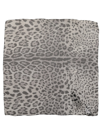 Foulard Dolce & Gabbana femme en soie gris et noir à imprimé léopard – MS7695