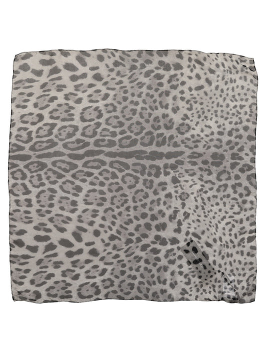 Foulard Dolce & Gabbana femme en soie gris et noir à imprimé léopard – MS7695