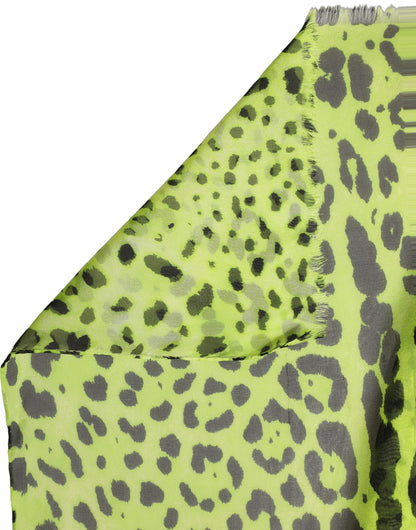 Étole Dolce & Gabbana femme en soie verte à imprimé léopard – MS7717