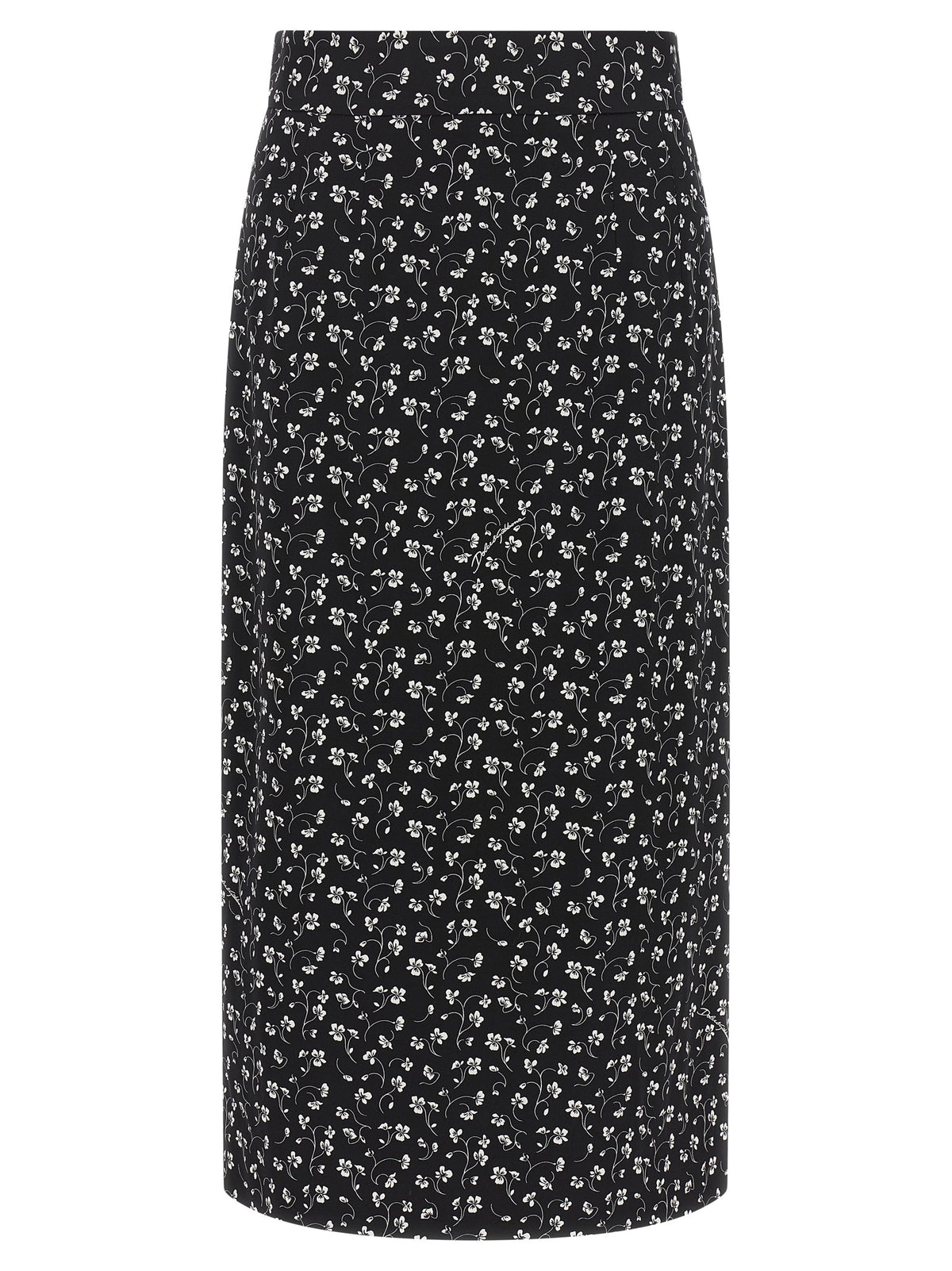 Jupe midi Dolce & Gabbana femme en soie noir et blanc – DO-344191