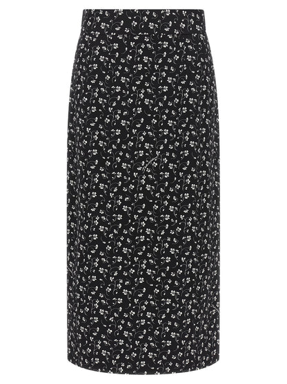 Jupe midi Dolce & Gabbana femme en soie noir et blanc – DO-344191