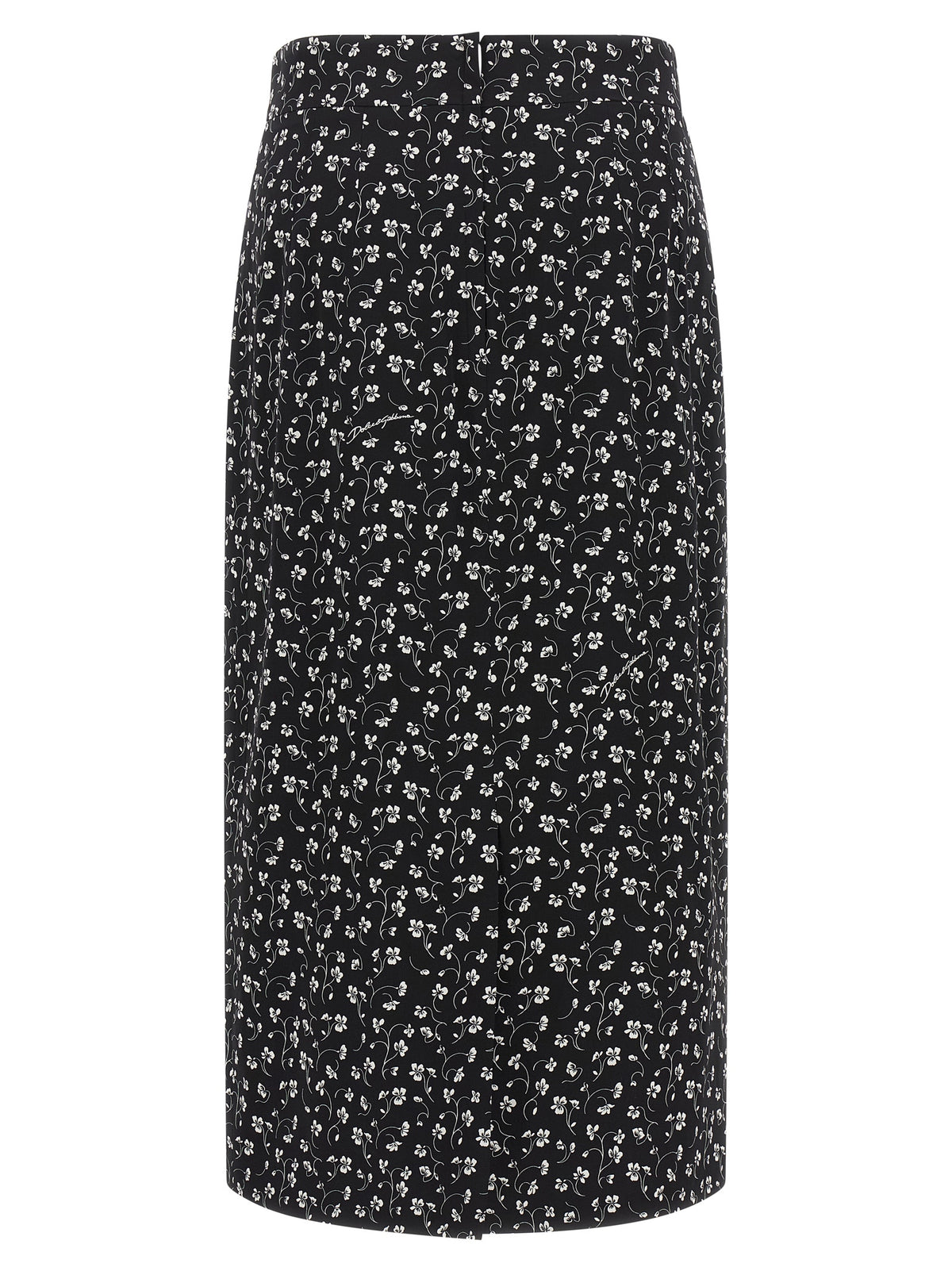 Jupe midi Dolce & Gabbana femme en soie noir et blanc – DO-344191