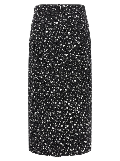 Jupe midi Dolce & Gabbana femme en soie noir et blanc – DO-344191