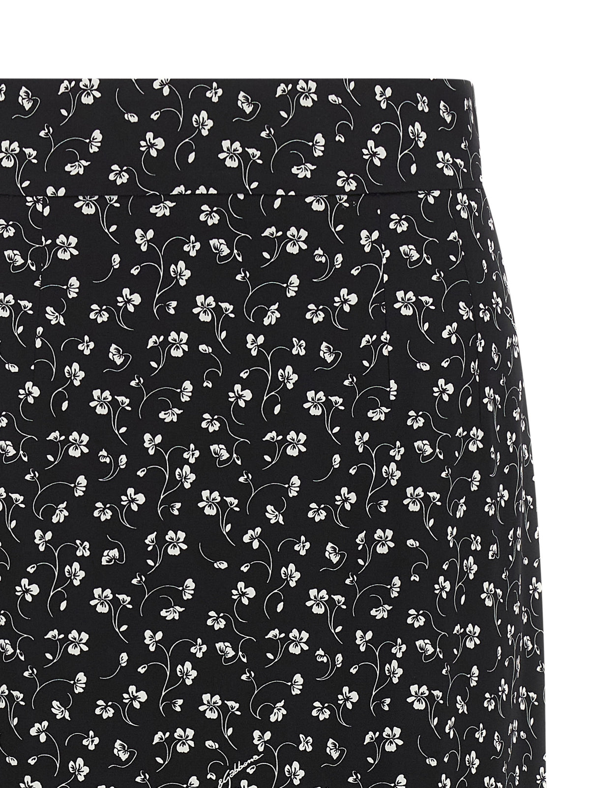 Jupe midi Dolce & Gabbana femme en soie noir et blanc – DO-344191