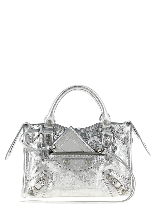 Balenciaga Silver Lamb Leather Handbag