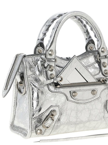Balenciaga Silver Lamb Leather Handbag