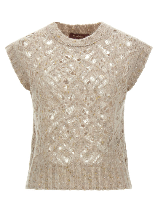 Gilet sans manches Max Mara Albero en alpaga beige – MA-344477