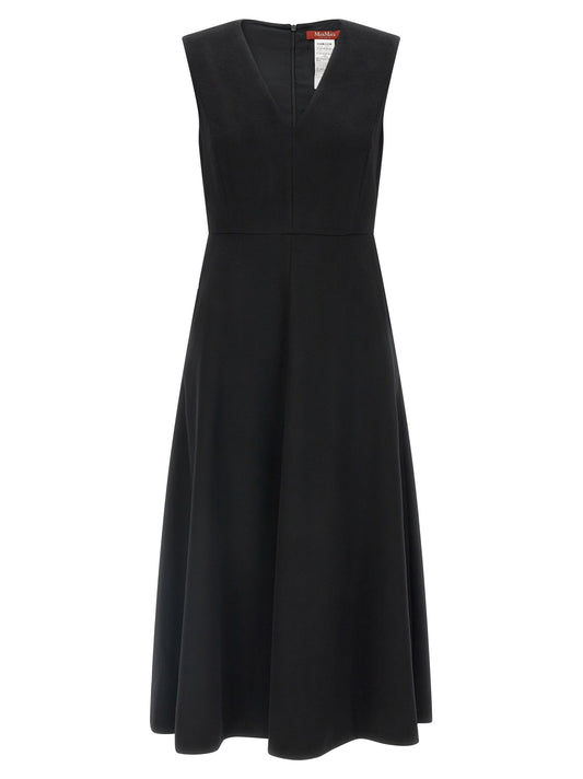 Robe mi-longue Max Mara Curva en laine noire – MA-344634
