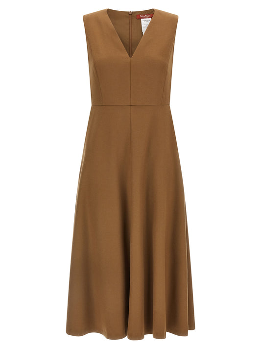 Robe mi-longue Max Mara Curva en laine marron – MA-344635