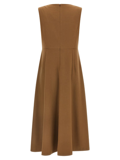 Max Mara Brown Wool Midi Dress