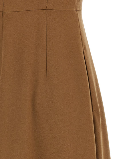 Max Mara Brown Wool Midi Dress