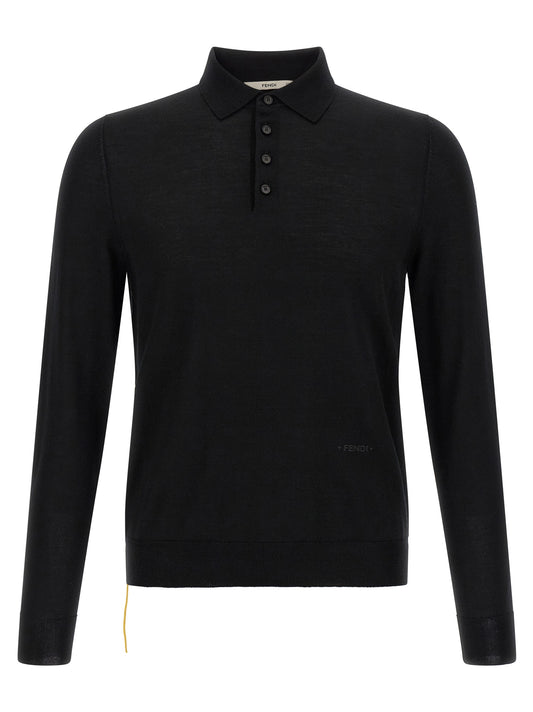 Polo Fendi en laine vierge noire – FE-344654
