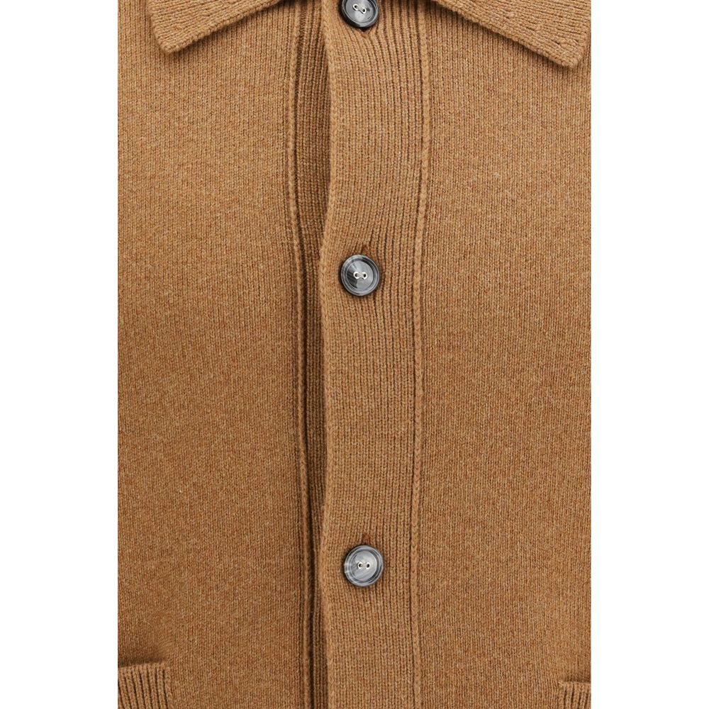 Ami Paris Brown Wool Oves Aries Cardigan
