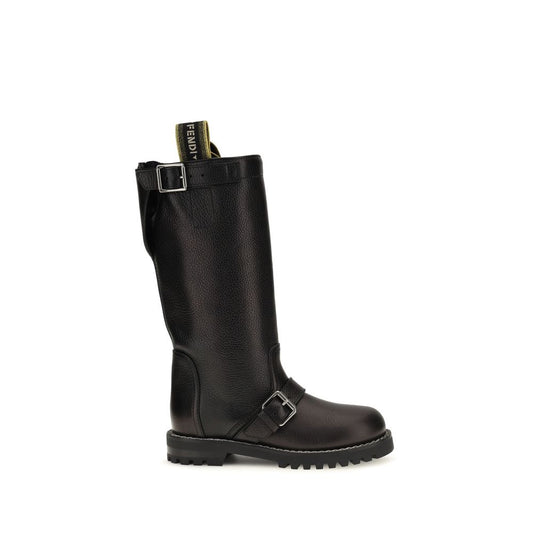Bottes Fendi Biker en cuir de veau noir – FE-8T9048AY0NF0QA1