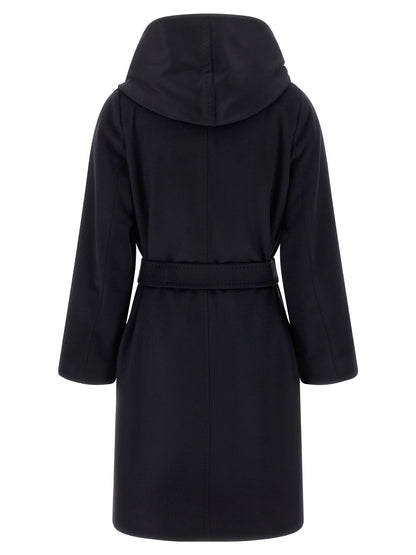 Manteau Max Mara femme New Mang en laine vierge bleu nuit – MA-344744