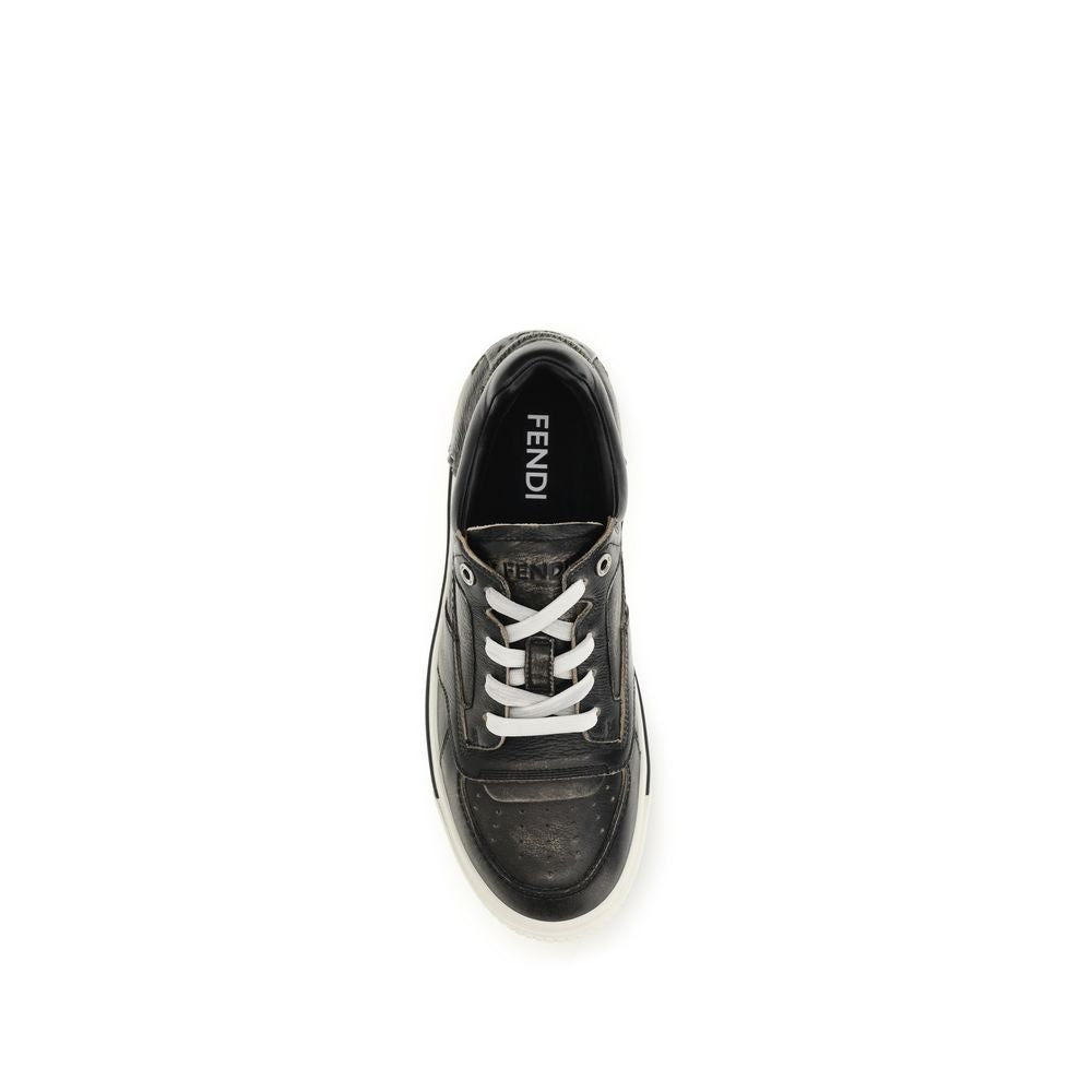 Baskets Fendi homme Fender en cuir de veau noir – FE-7E1958B1R2F0PR6